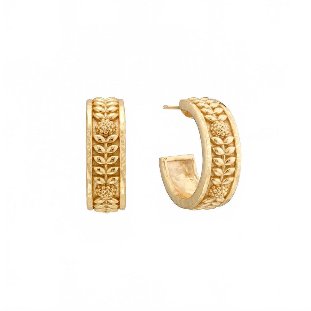 NEW CAPUCINE DE WULF women's berry vine small hoop earrings in gold